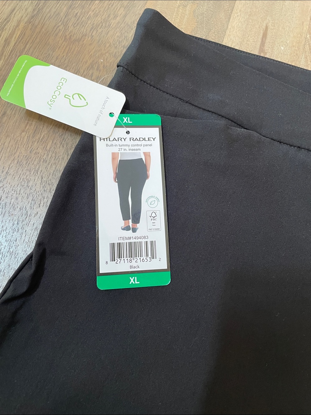 Hilary Radley Black Pull-On Straight Leg Ankle Pants - Picture 3 of 5